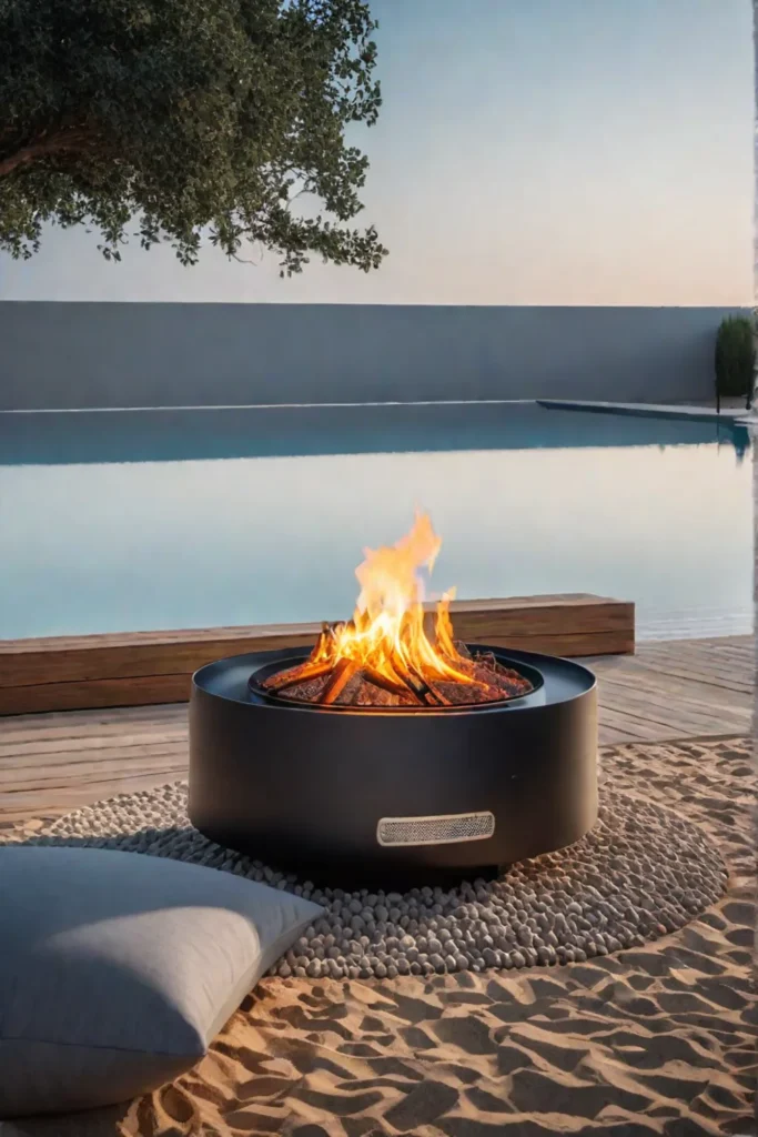 Fire Pit Area with Safety Essentials