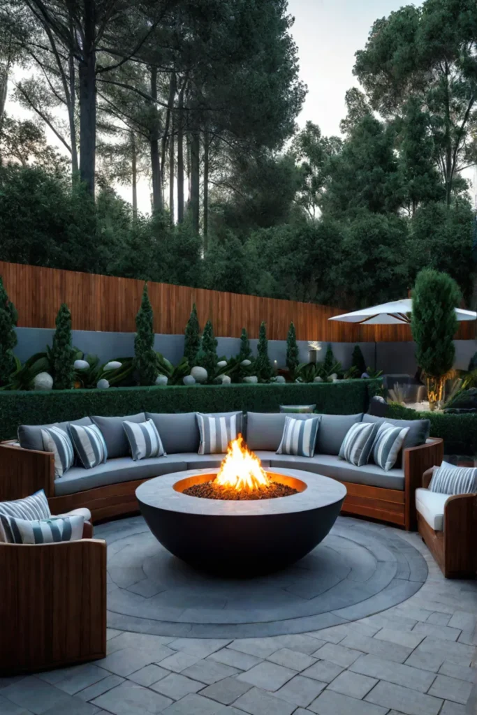 Fire pit creating an illusion of space