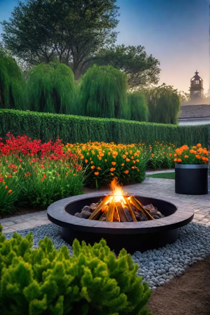 Fire pit with cooking grate for outdoor dining