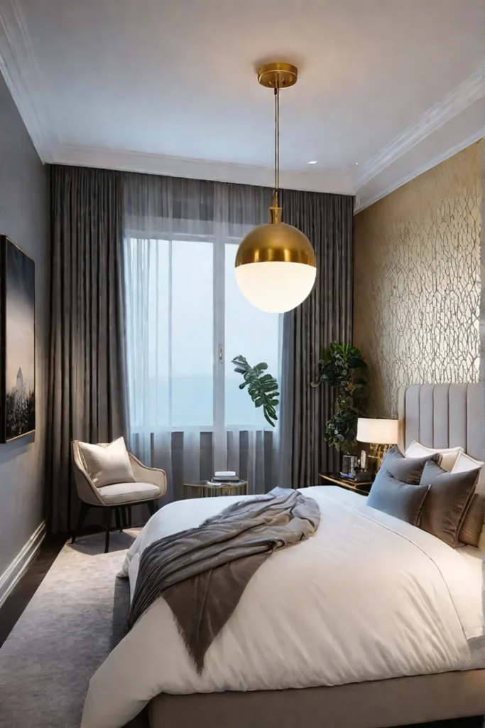 Modern bedroom with a touch of gold