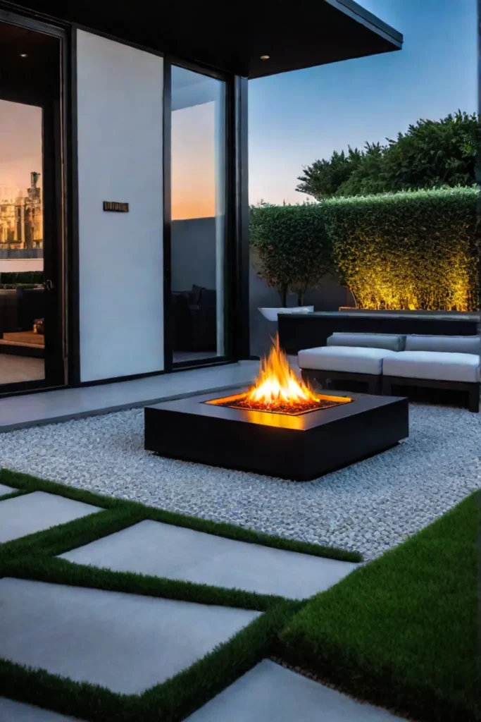 Modern fire pit concrete fire pit minimalist backyard