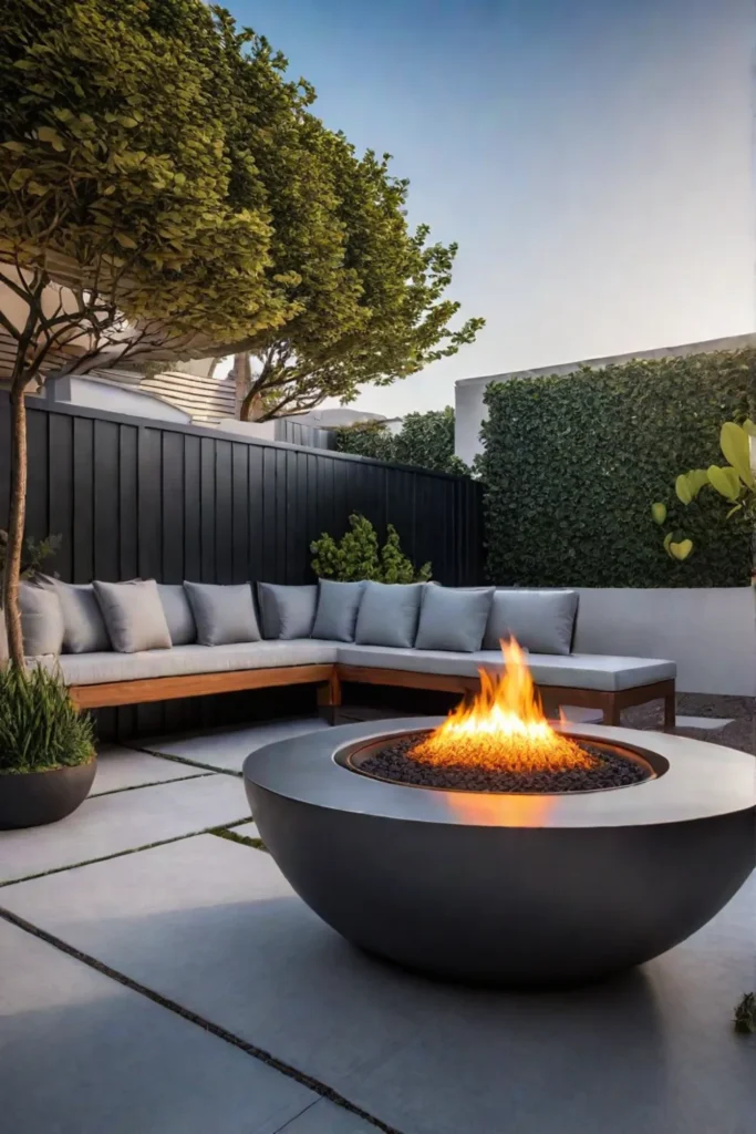 Sleek fire pit design for a small space