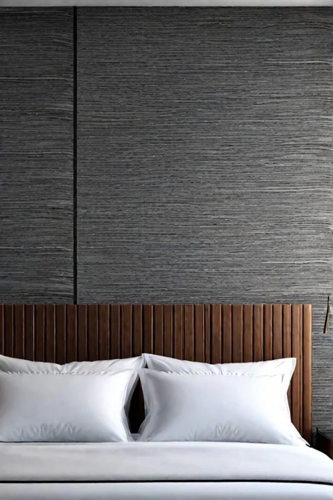Textured wallpaper in a bedroom setting