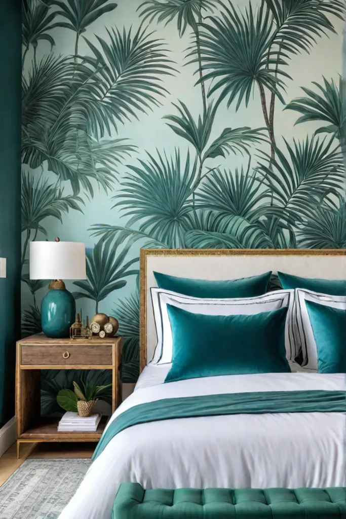 Tropical bedroom wallpaper