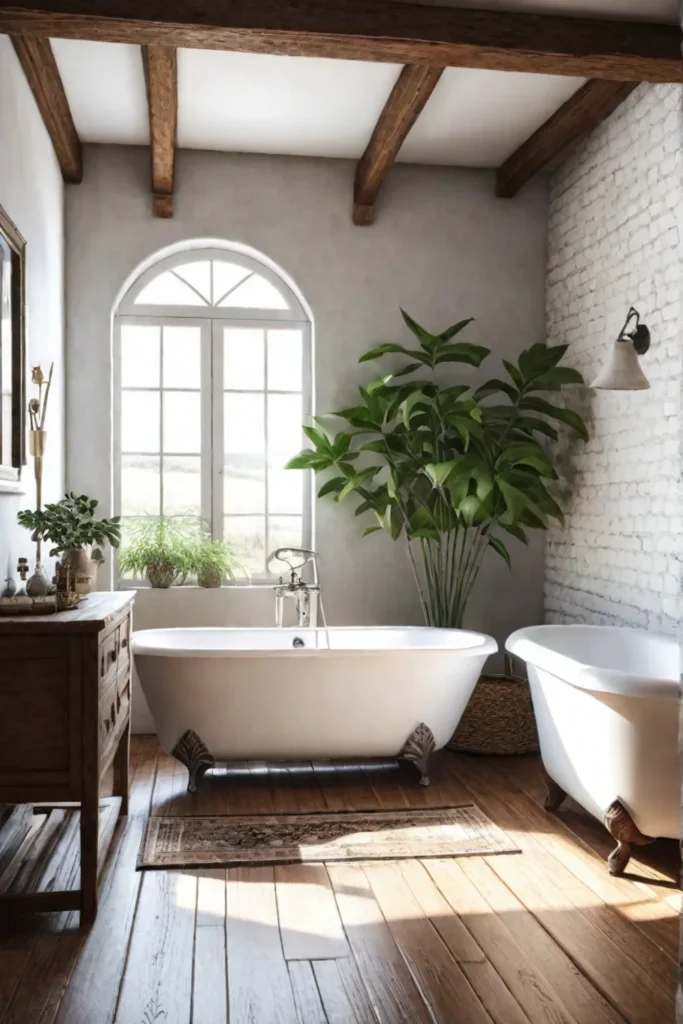 Airy bathroom with natural elements