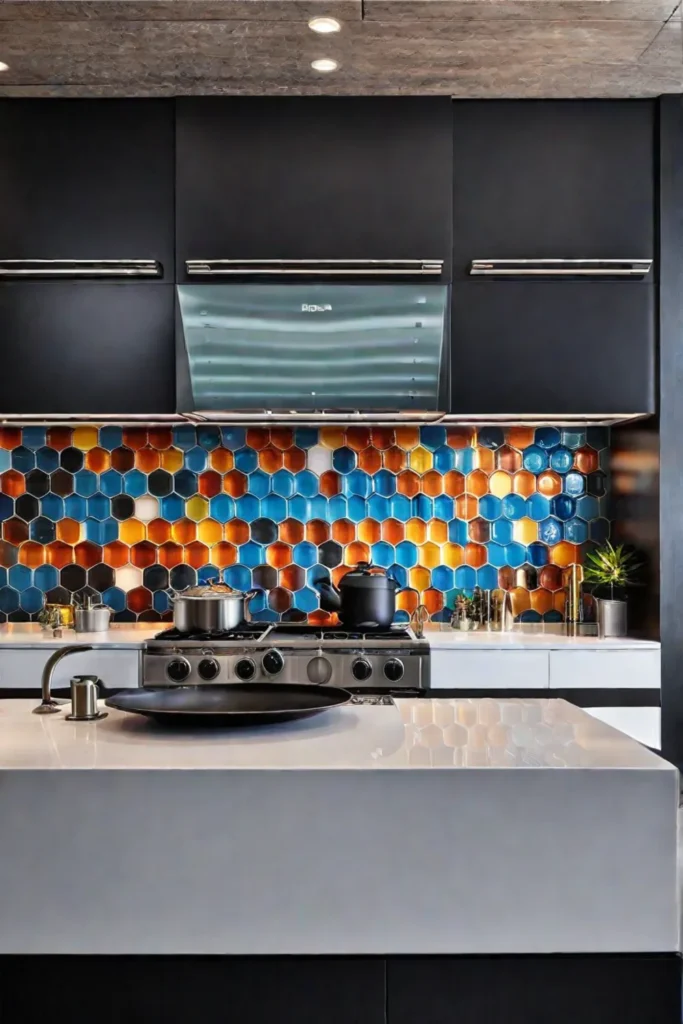 Colorful backsplash