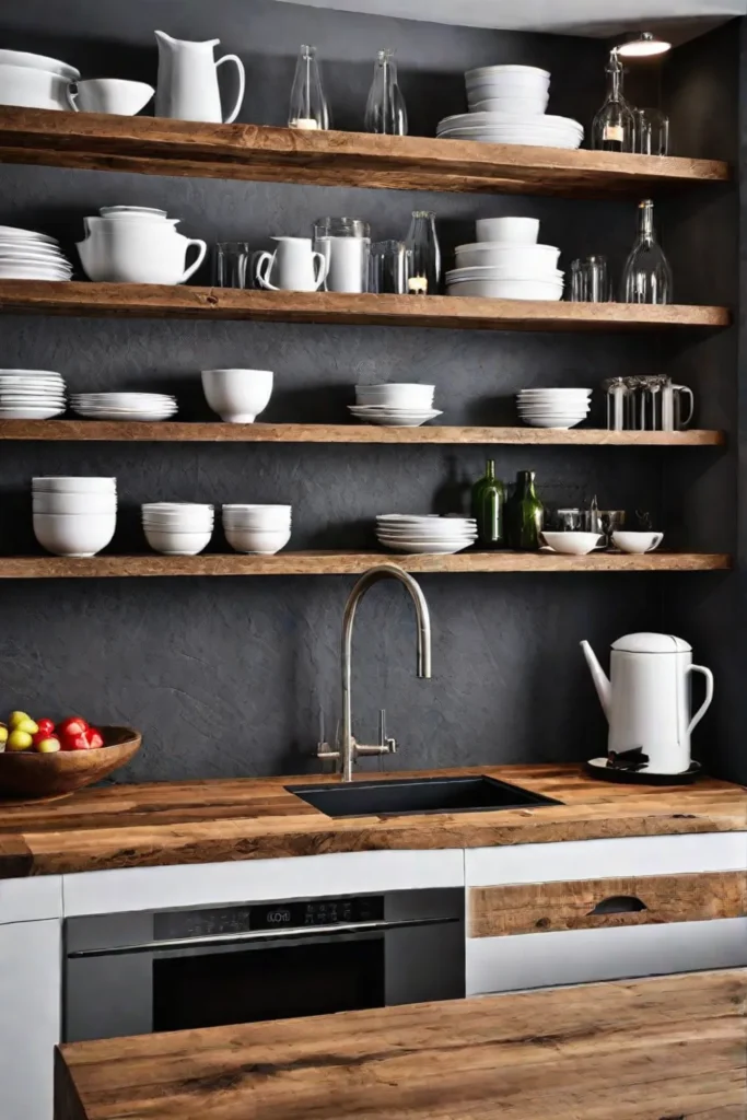 Reclaimed wood backsplash