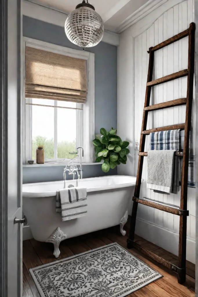 Rustic bathroom with mixed textures