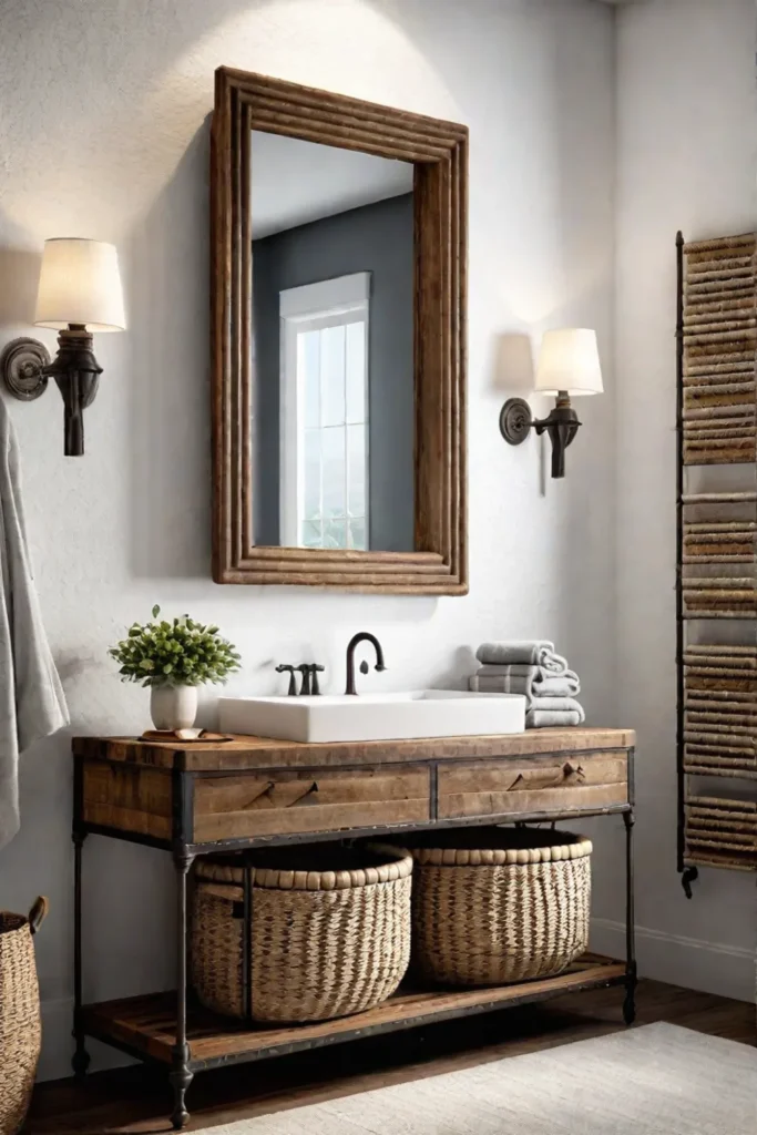 Rustic bathroom with storage solutions