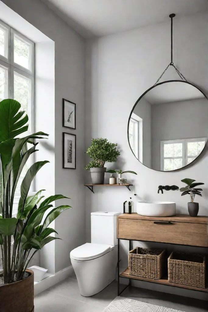 Serene rustic bathroom with minimalist design