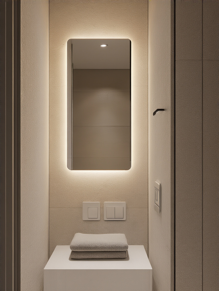 Bathroom dimmer switch with ambient lighting